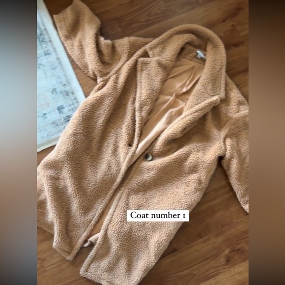 Camel teddy coat - Picture 5 of 5